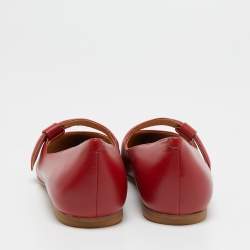 Pre Owned Marc by Marc Jacobs Red Leather Ballet Flats Size 36.5