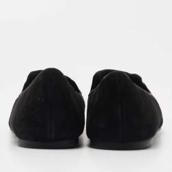 Pre Owned Marc by Marc Jacobs Black/White Suede and Leather Cat Ballet Flats Size 37