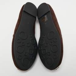 Pre Owned Marc by Marc Jacobs Brown Suede Dog Ballet Flats Size 36