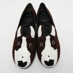 Pre Owned Marc by Marc Jacobs Brown Suede Dog Ballet Flats Size 36