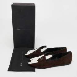 Pre Owned Marc by Marc Jacobs Brown Suede Dog Ballet Flats Size 36