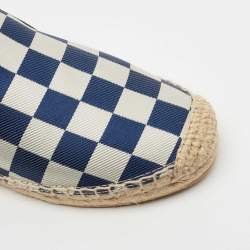 Pre Owned Marc by Marc Jacobs Blue/White Canvas Checkered Espadrille Flats Size 35.5