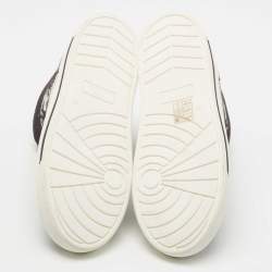 Pre Owned Marc by Marc Jacobs Black Leather and Canvas Zip Detail High Top Sneakers Size 36