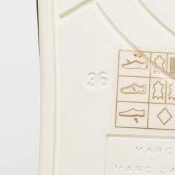 Pre Owned Marc by Marc Jacobs Black Leather and Canvas Zip Detail High Top Sneakers Size 36