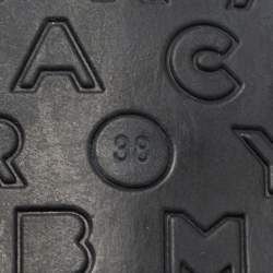 مملوكة مسبقًا Marc by Marc Jacobs Black Leather Bow Flat Sandals Size 38