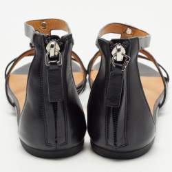 مملوكة مسبقًا Marc by Marc Jacobs Black Leather Bow Flat Sandals Size 38