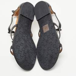 مملوكة مسبقًا Marc by Marc Jacobs Black Leather Bow Flat Sandals Size 38