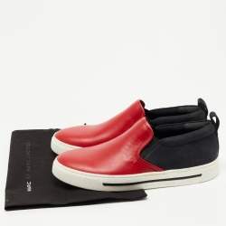 Pre Owned Marc by Marc Jacobs Red/Black Nubuck and Leather Broome Sneakers Size 37