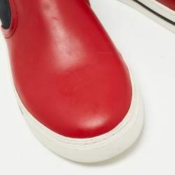 Pre Owned Marc by Marc Jacobs Red/Black Nubuck and Leather Broome Sneakers Size 37
