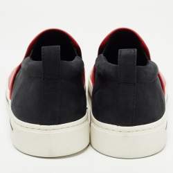 Pre Owned Marc by Marc Jacobs Red/Black Nubuck and Leather Broome Sneakers Size 37
