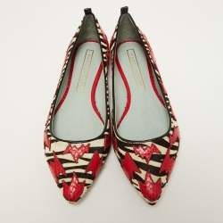Pre Owned Marc By Marc Jacobs Multicolor Calf hair Joan Pointed Toe Ballet Flats Size 38