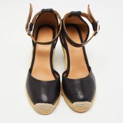 مملوكة مسبقًا Marc by Marc Jacobs Black Leather Wedge Ankle Strap Sandals Size 36   