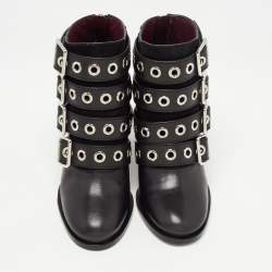 Pre Owned Marc by Marc Jacobs Black Leather Victorian Ankle Boots Size 36