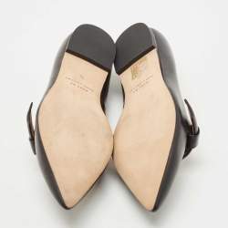 Pre Owned Marc by Marc Jacobs Black Leather Pointed Toe Ballet Flats Size 35