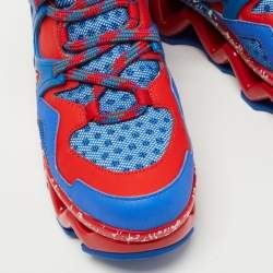 Pre Owned Marc by Marc Jacobs Blue/Red Leather Ninja Wave High Top Sneakers Size 36 