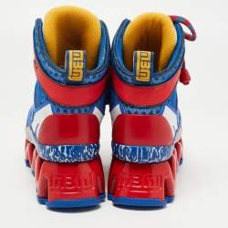 Pre Owned Marc by Marc Jacobs Blue/Red Leather Ninja Wave High Top Sneakers Size 36 
