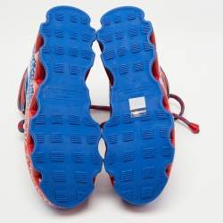 Pre Owned Marc by Marc Jacobs Blue/Red Leather Ninja Wave High Top Sneakers Size 36 