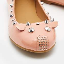 Pre Owned Marc by Marc Jacobs Beige Patent Leather Studded Ballet Flats Size 36