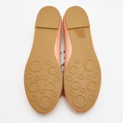 Pre Owned Marc by Marc Jacobs Beige Patent Leather Studded Ballet Flats Size 36