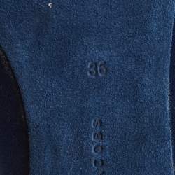 Pre Owned Marc by Marc Jacobs Blue Velvet Mouse Ballet Flats Size 36