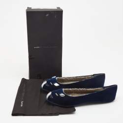 Pre Owned Marc by Marc Jacobs Blue Velvet Mouse Ballet Flats Size 36