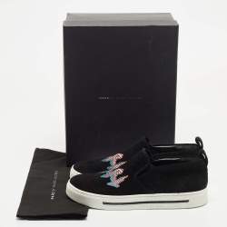 Pre Owned Marc By Marc Jacobs Black Suede GRRL Slip On Sneakers Size 37