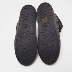 Pre Owned Marc by Marc Jacobs Black Leather and Mesh High Top Sneakers Size 37