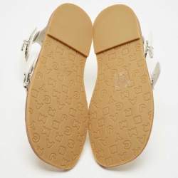 Pre Owned Marc by Marc Jacobs White Leather Ankle Strap Sandals Size 35
