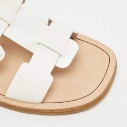 Pre Owned Marc by Marc Jacobs White Leather Ankle Strap Sandals Size 35