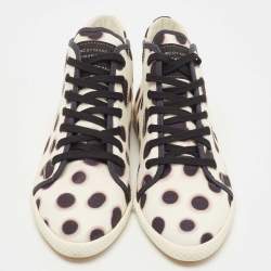 Pre Owned Marc by Marc Jacobs White And Black Canvas Polka Dot High Top Sneakers Size 38