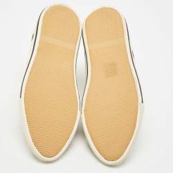 Pre Owned Marc by Marc Jacobs White And Black Canvas Polka Dot High Top Sneakers Size 38