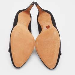 Pre Owned Marc by Marc Jacobs Black Suede Bow Pumps Size 37.5