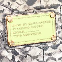 Marc by Marc Jacobs Grey Nylon Snakeskin Printed Laptop Case