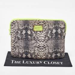 Marc by Marc Jacobs Grey Nylon Snakeskin Printed Laptop Case