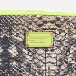 Marc by Marc Jacobs Grey Nylon Snakeskin Printed Laptop Case