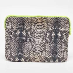 Marc by Marc Jacobs Grey Nylon Snakeskin Printed Laptop Case