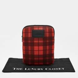 Marc by Marc Jacobs Red/Black Plaid Mesh Fabric iPad Case