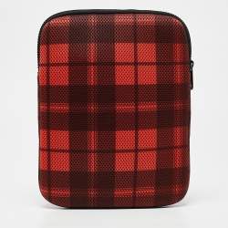 Marc by Marc Jacobs Red/Black Plaid Mesh Fabric iPad Case