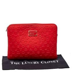 Marc by Marc Jacobs Red Polyester Dreamy Logo Laptop Case