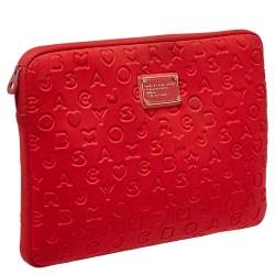 Marc by Marc Jacobs Red Polyester Dreamy Logo Laptop Case