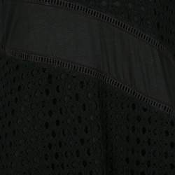 Marc By Marc Jacobs Black Eyelet Jersey Asymmetric Sleeveless Yuki Dress S