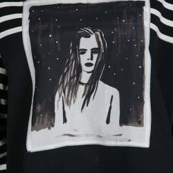 مملوكة مسبقًا Marc by Marc Jacobs Monochrome Striped  Dreamy Rhea Print Sweatshirt L