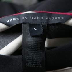 مملوكة مسبقًا Marc by Marc Jacobs Monochrome Striped  Dreamy Rhea Print Sweatshirt L