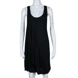 Pre Owned Marc by Marc Jacobs Black Chelsea Jersey Asymmetric Dress M
