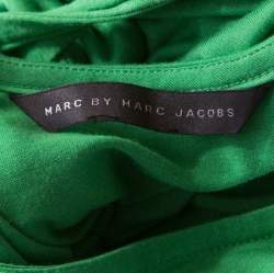 Pre Owned Marc by Marc Jacobs Parrot Green Jersey Bow Back Detail Short T-Shirt M