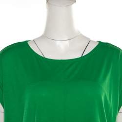 Pre Owned Marc by Marc Jacobs Parrot Green Jersey Bow Back Detail Short T-Shirt M