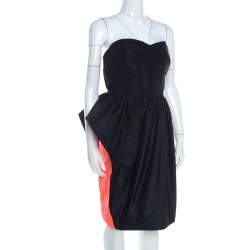 Pre Owned Marc by Marc Jacobs Black Asymmetric Peg Ellsworth Strapless Dress L