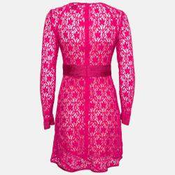 Marc by Marc Jacobs Strawberry Daiquiri Floral Lace Paneled Leila Dress S