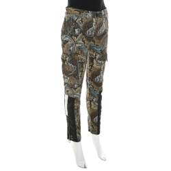 Marc by Marc Jacobs Elm Brown Ancathus Print Cotton Fitted Cargo Pants S