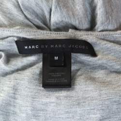 Pre Owned Marc by Marc Jacobs Grey Marled Jersey Layered Skirt Short Dress M